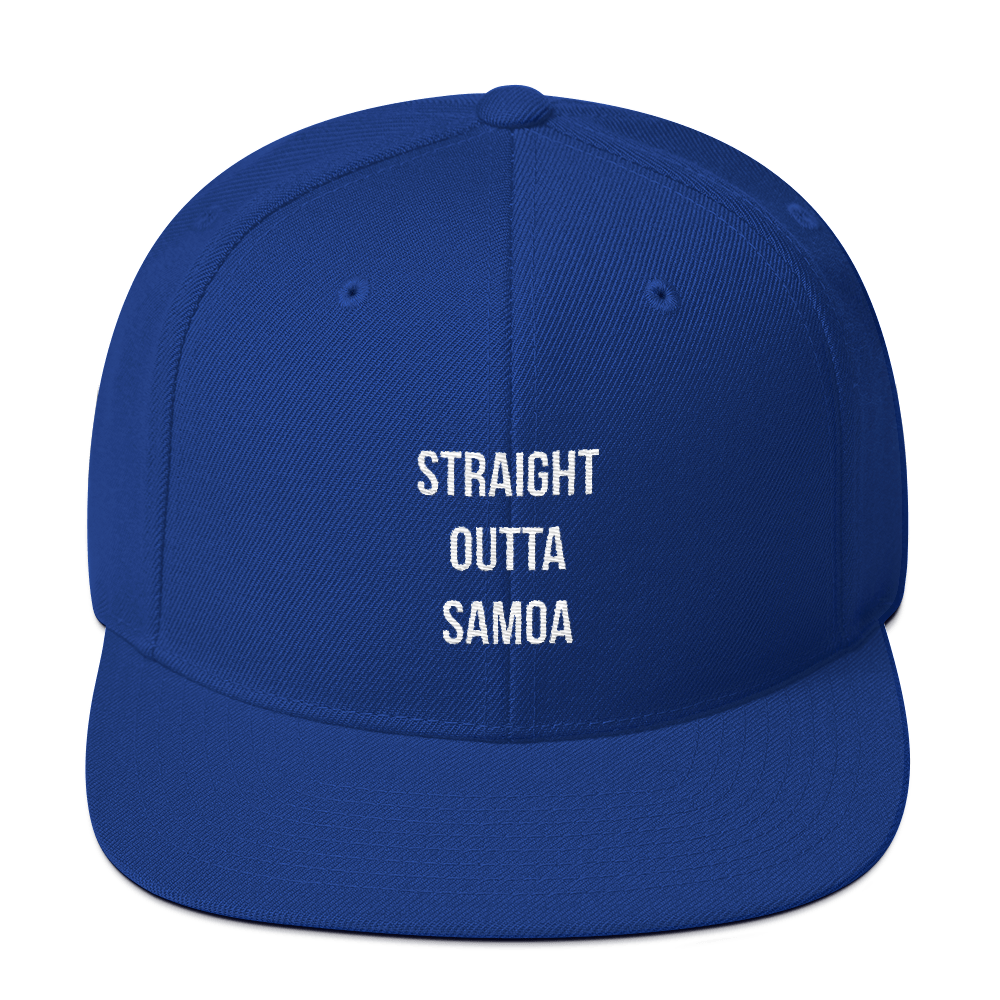 Straight Outta Samoa Snapback Hat 684 Print
